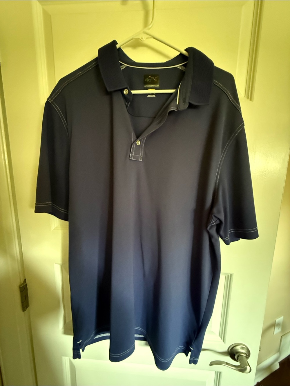 Men's Greg Norman Navy Polo Shirt - Performance Short Sleeve